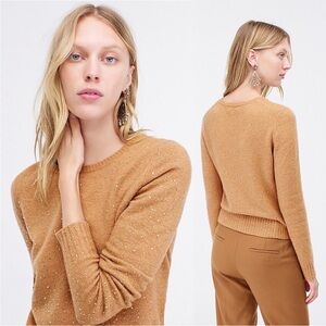 J. Crew Gemstone Sweater in Supersoft Yarn in Heather Acorn